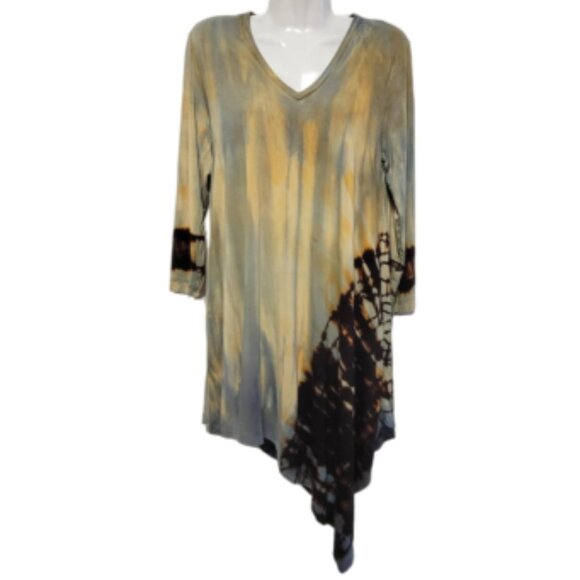 Art Of Cloth Top Asymmetrical Tunic Top Rayon & Spandex - Picture 1 of 11
